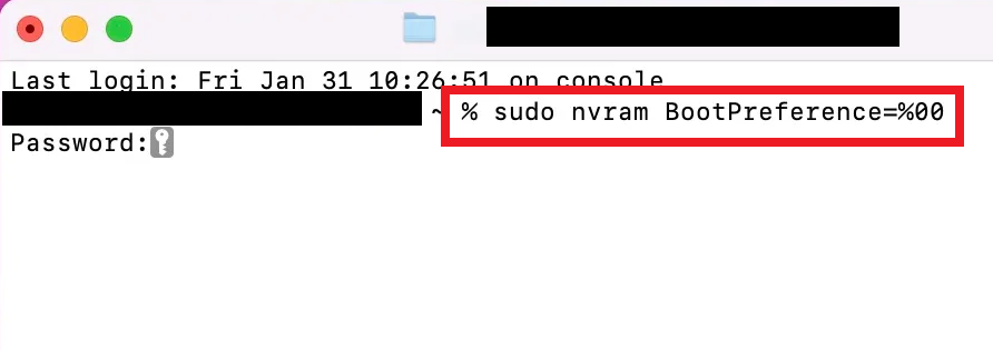 Окно Терминала на macOS