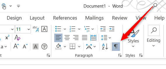 Иконка «Показать/Скрыть» в группе Абзац на вкладке Главная
