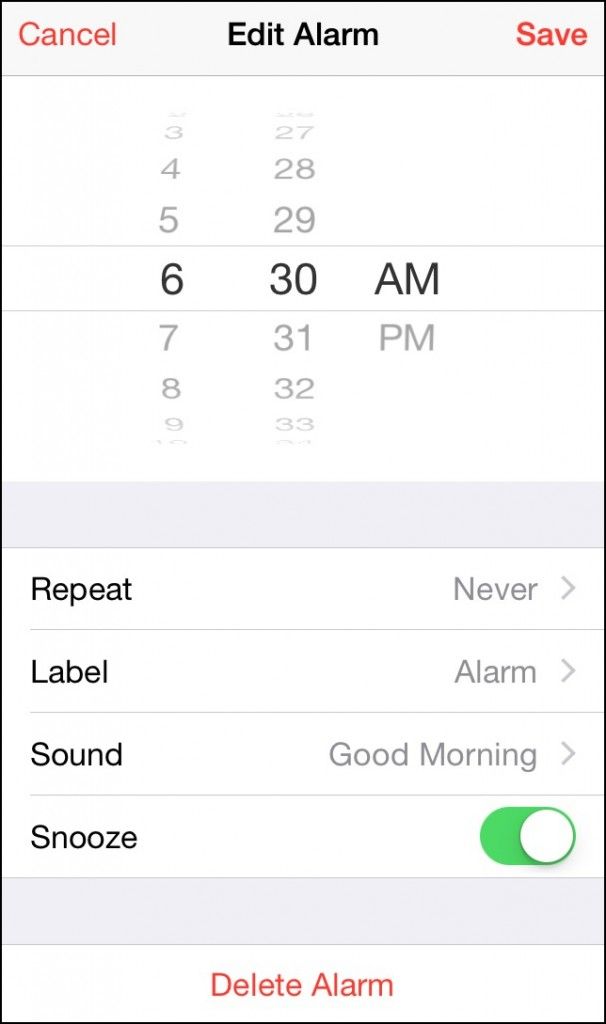 Список будильников с назначенными индивидуальными песнями