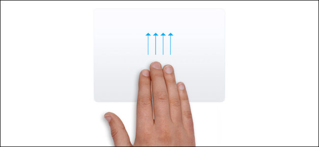 Жест смахивания вверх тремя пальцами для открытия Mission Control