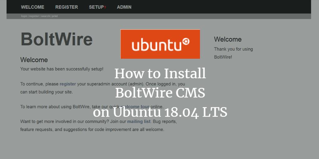 BoltWire CMS 설치 가이드 — Ubuntu 18.04