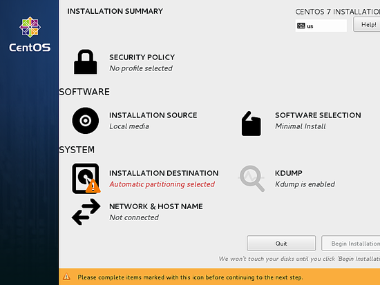 Установка и настройка CentOS 7.2 Minimal
