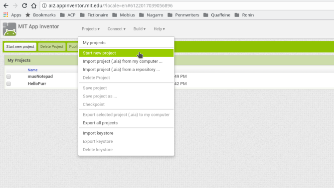 Создание проекта в App Inventor