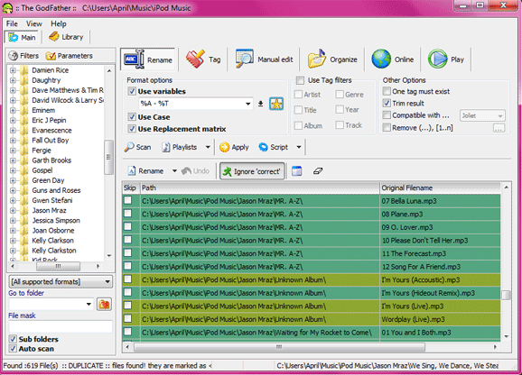 Переименование и организация музыки iTunes — The Godfather