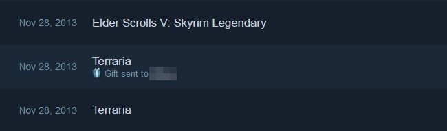 Детализированный вид истории покупок пользователя Steam с транзакциями и суммами
