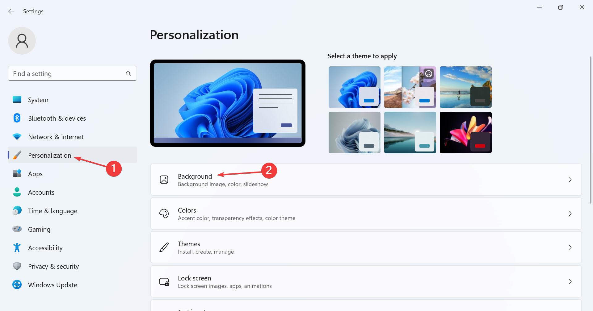 Персонализация рабочего стола — фон и тема