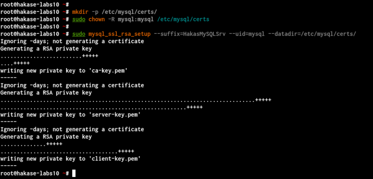 Генерация SSL сертификатов MySQL