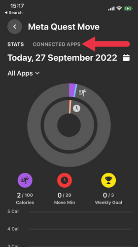 Раздел Подключённые приложения в Move