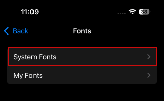 Доступ к системным шрифтам на iPhone