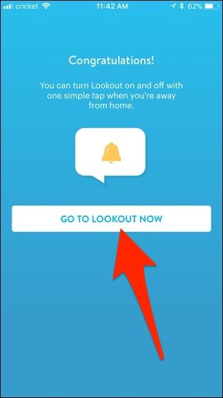 Завершение настройки Lookout