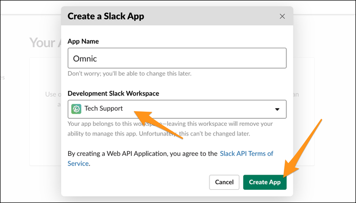 Страница Slack App с настройками Incoming Webhooks