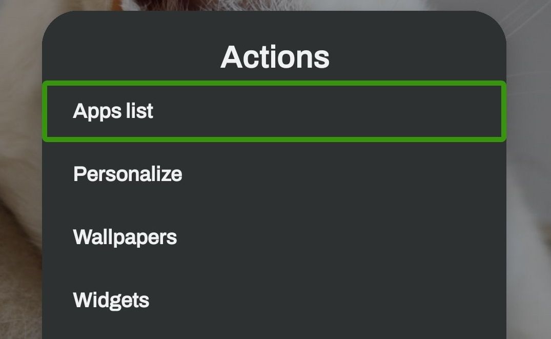 Контекстное меню на домашнем экране TalkBack