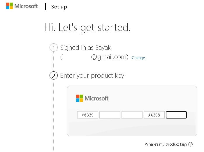 Проверка ключа продукта Office на сайте Microsoft