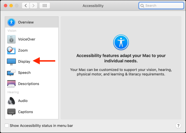 Click on Display option from sidebar