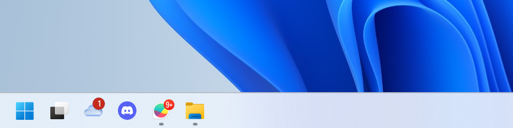 Виджет погоды и кнопка «Пуск» слева на панели задач