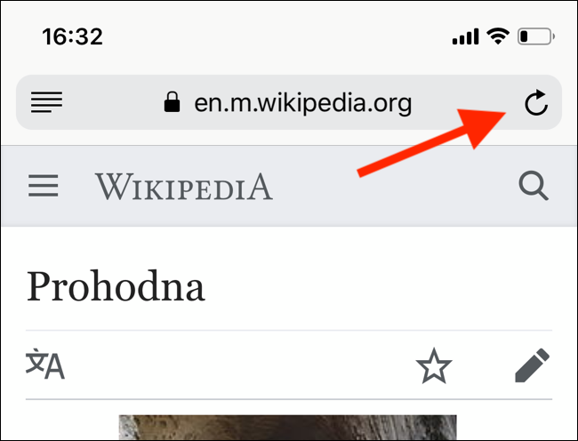Нажмите и удерживайте кнопку Обновить, чтобы открыть меню запроса десктопной версии