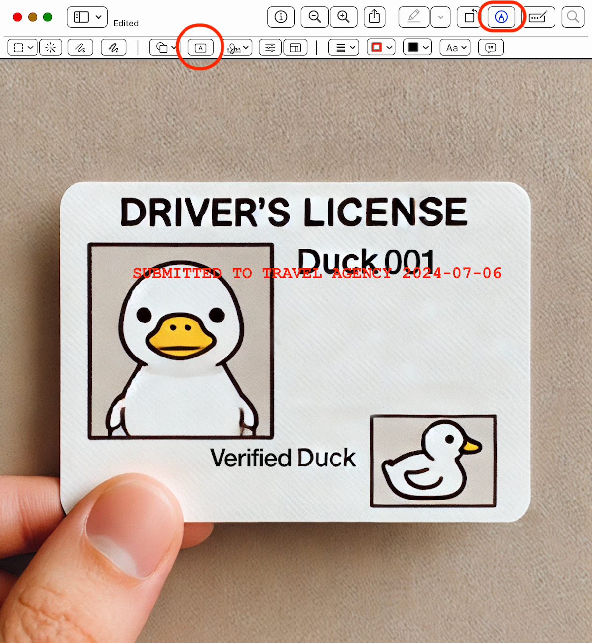 Добавление водяного знака в MacOS Preview.