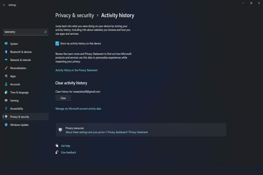 Отключить телеметрию в Windows 11