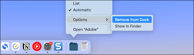 Remove a file or folder from Mac dock