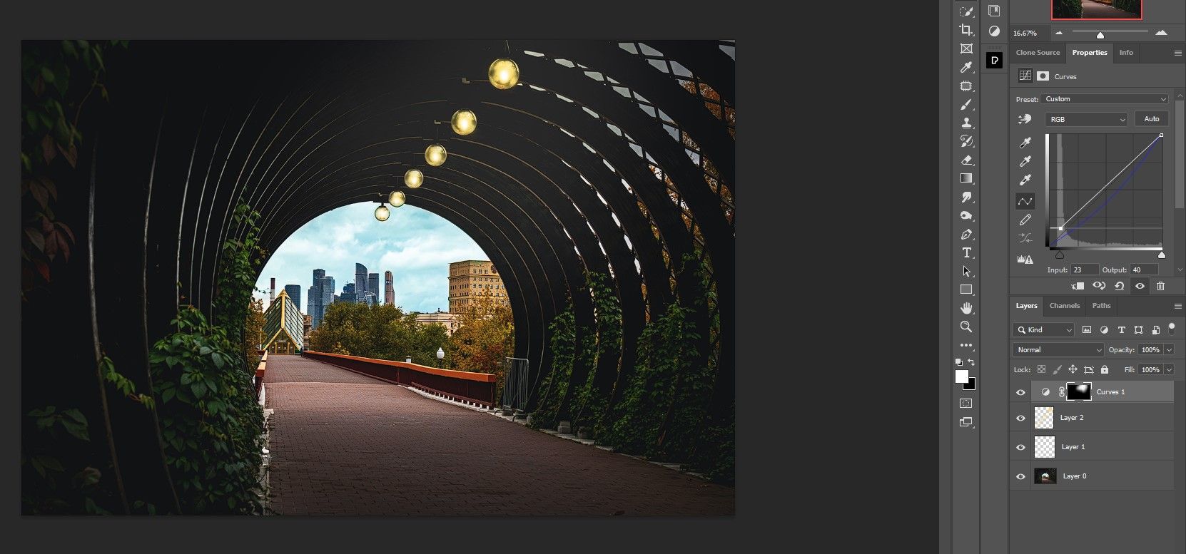 Туннель после обработки