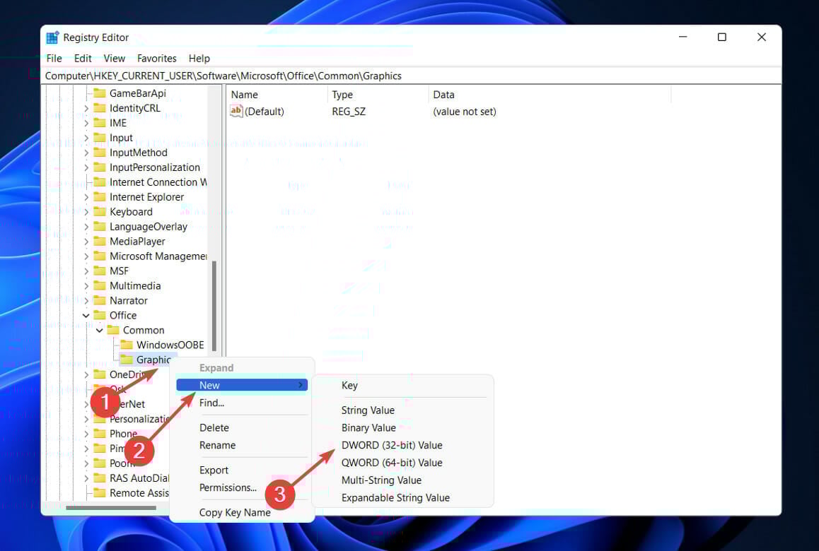 Установка значения DisableHardwareAcceleration в 1