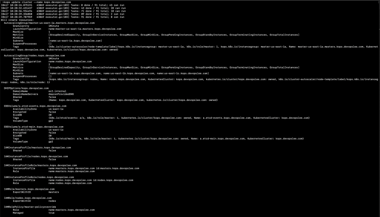 Dry run обновления кластера