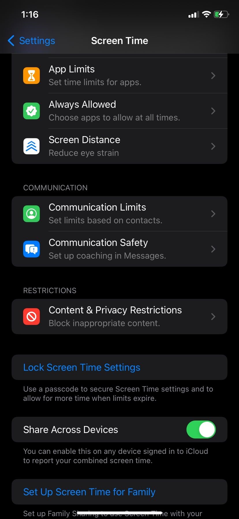 Настройка Safari в Экранном времени