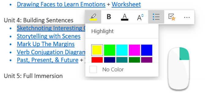 Highlight Notes in OneNote for Windows 10