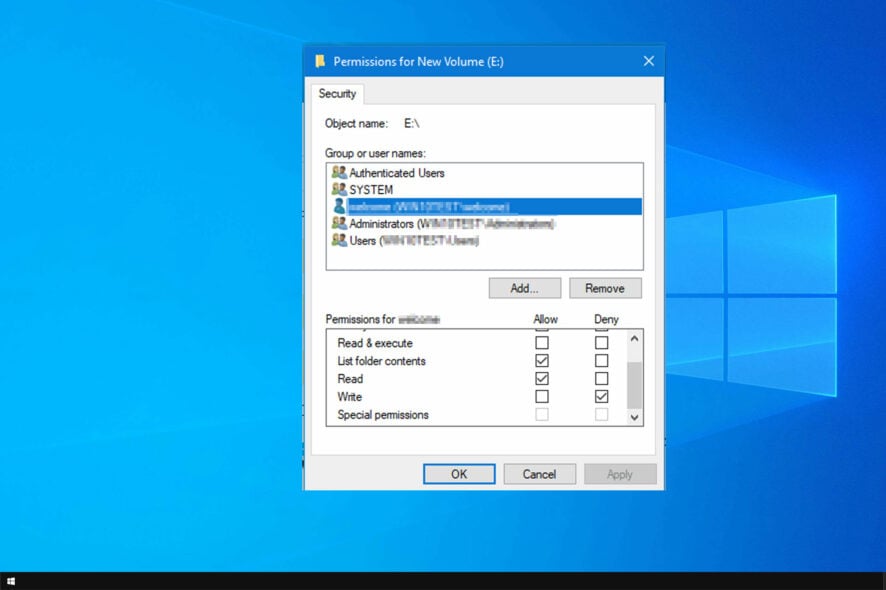 Как изменить разрешения внешнего диска в Windows