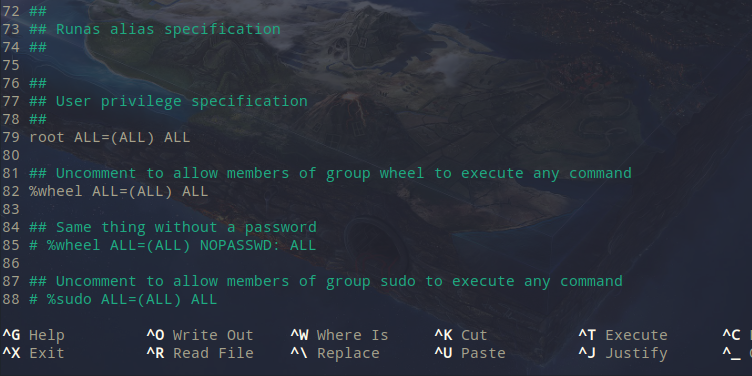 Editing Sudoers File in Arch Linux with Visudo