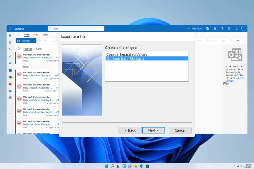 Преобразовать PST в OST в Outlook