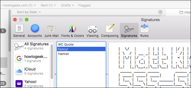 Подписи в Apple Mail на macOS