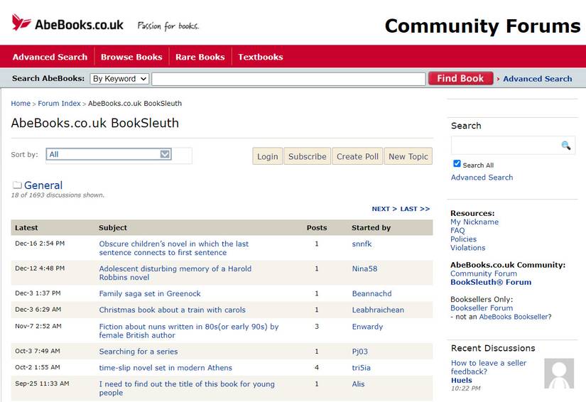 Abe Books BookSleuth