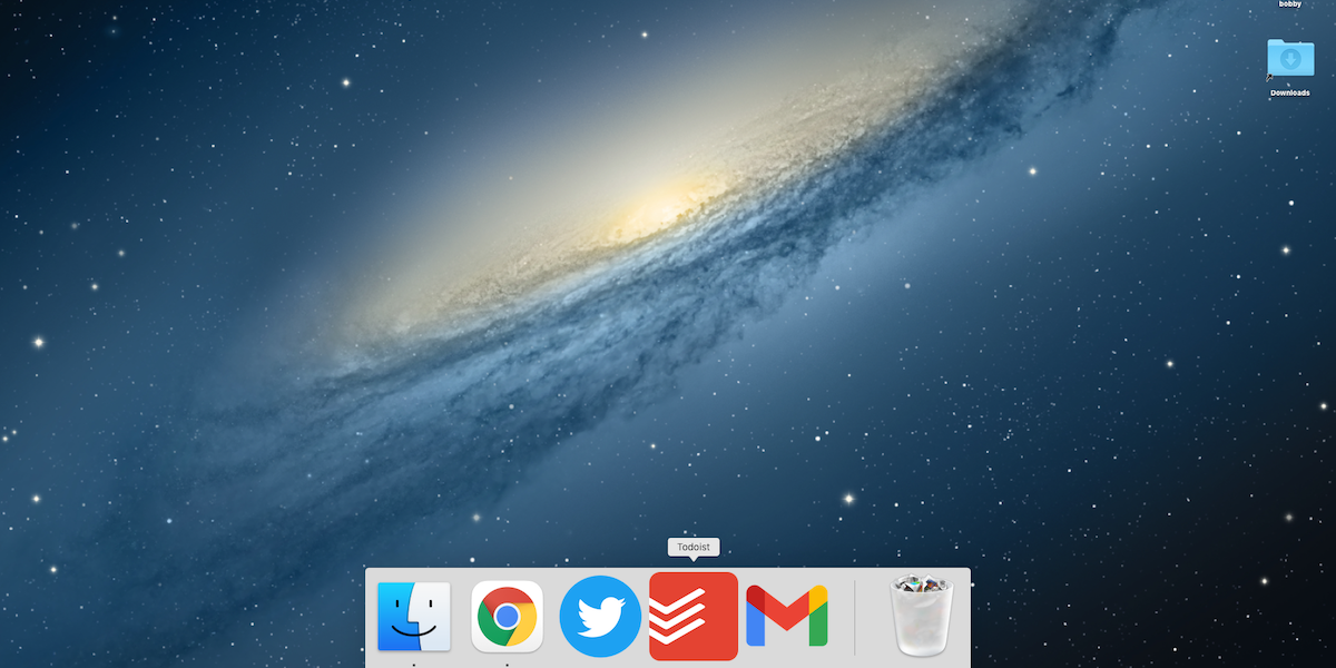 A screenshot of the macOS Dock containing App Shortcut icons