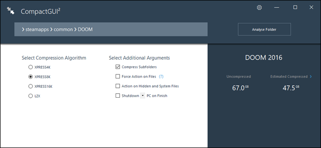 Выбор папки игры в CompactGUI