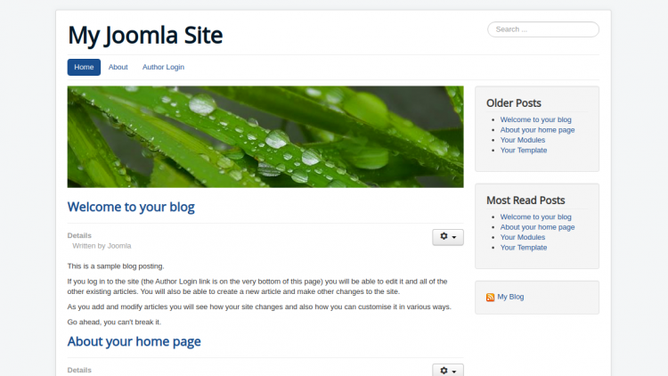 Вид фронтенда Joomla для посетителей