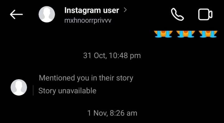 DM with deactivated Instagram account
