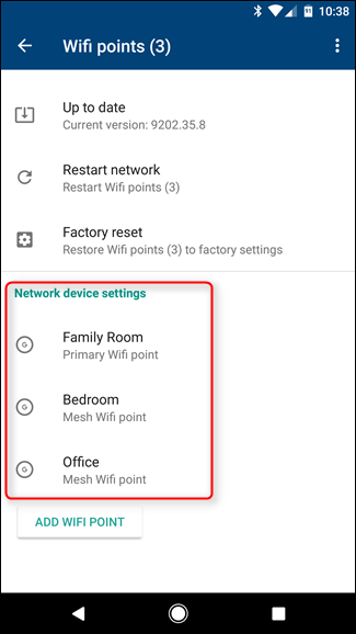 Экран настройки яркости светодиода на устройстве Google Wifi