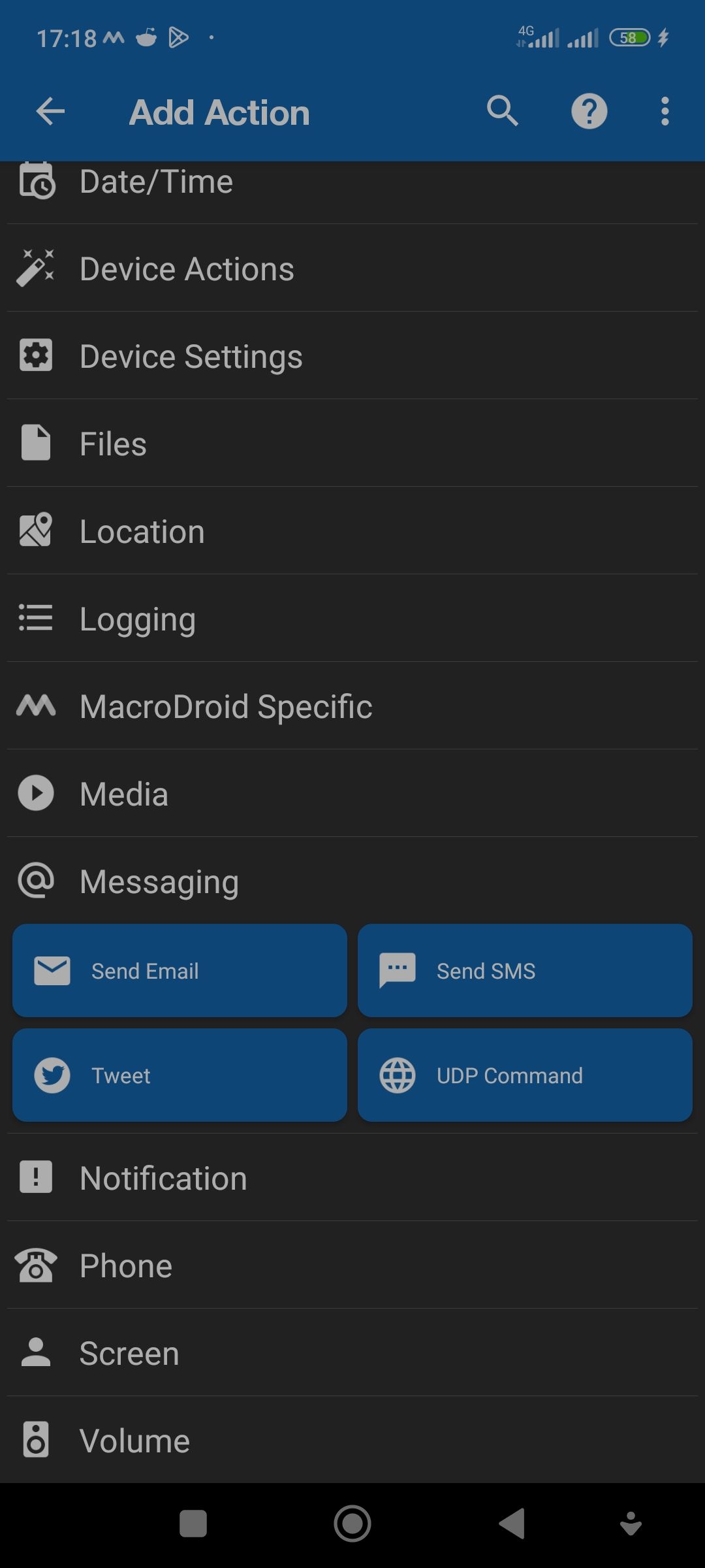 Программирование автоматической отправки SMS в MacroDroid