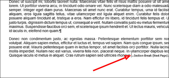 Выделение слева от разрыва перед удалением