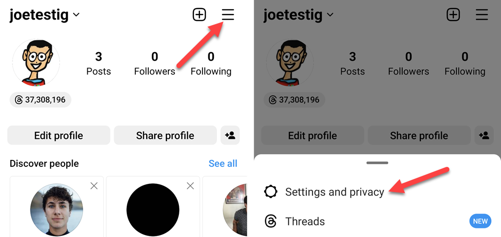 Откройте «Настройки и конфиденциальность».
