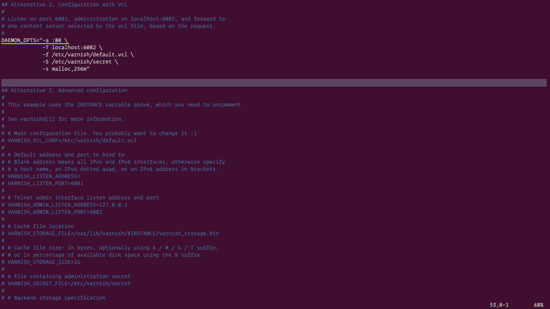 Изменение DAEMON_OPTS на порт 80