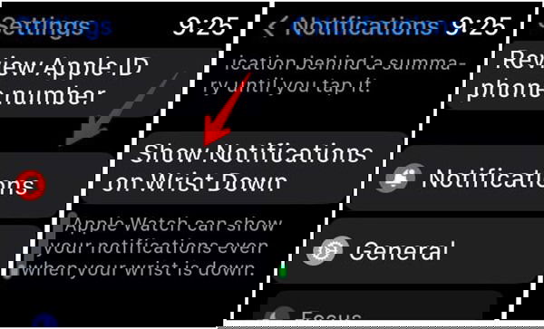 Показ уведомлений при опущенном запястье