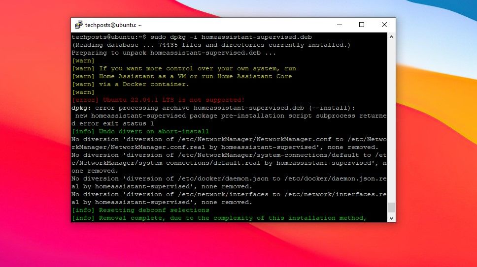 install supervised home assistant on ubuntu debian-os