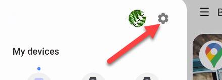 Меню настроек в приложении Bixby