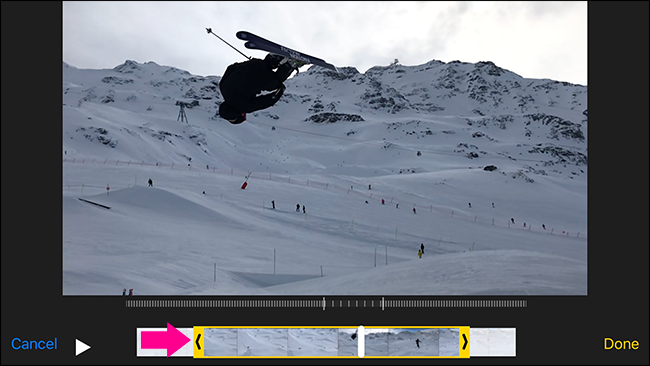 обрезка длины клипа в редакторе