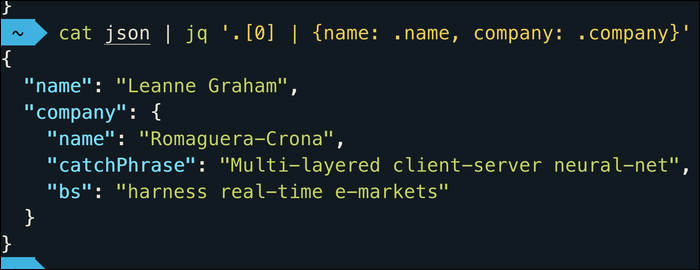 Вывод jq: новый объект JSON