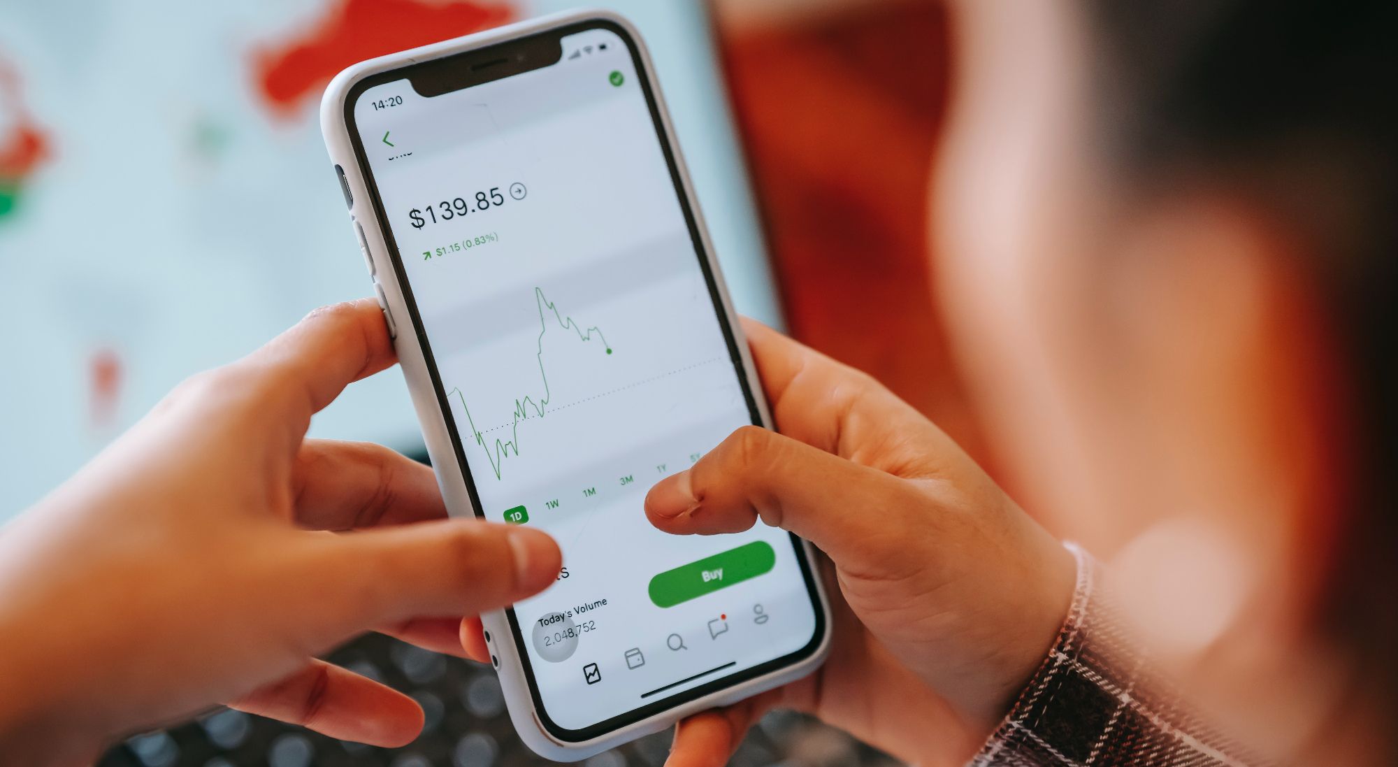 price graph on smartphone screen