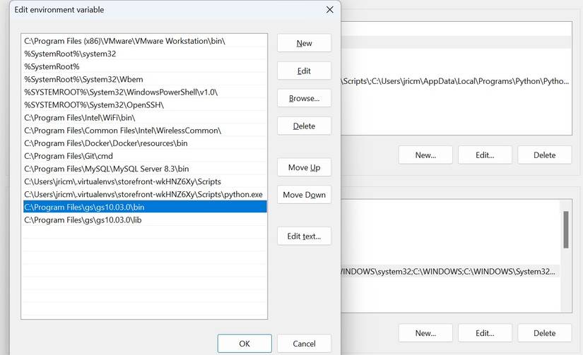 Adding Ghostscript to path