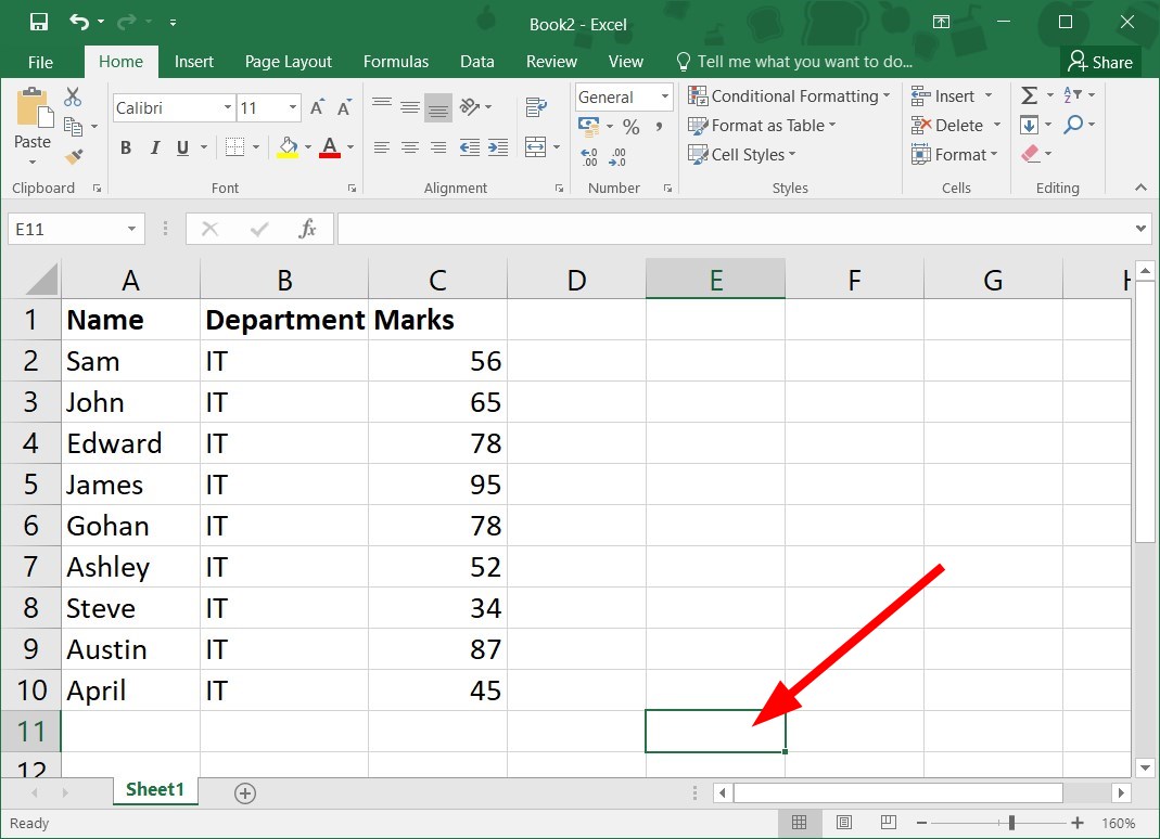 Выбор ячейки для результата стандартной ошибки